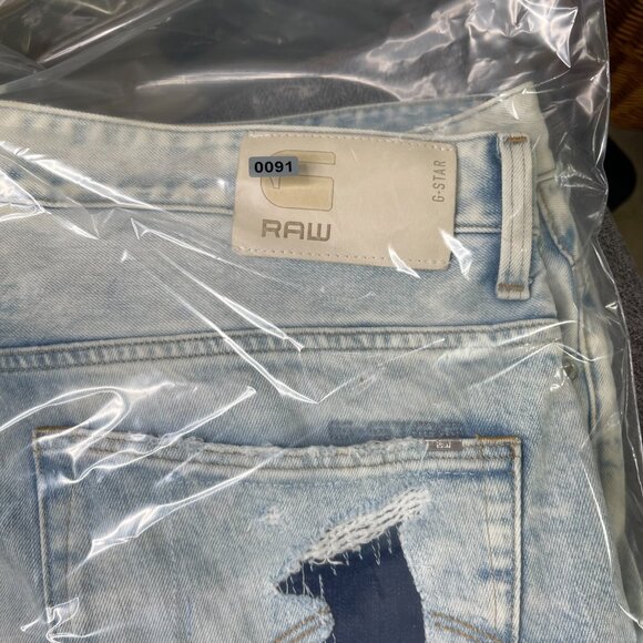 G-Star Restored Men's Blue Slim Fit Straight Deconstructed Denim Jeans Size 40 - Picture 15 of 15